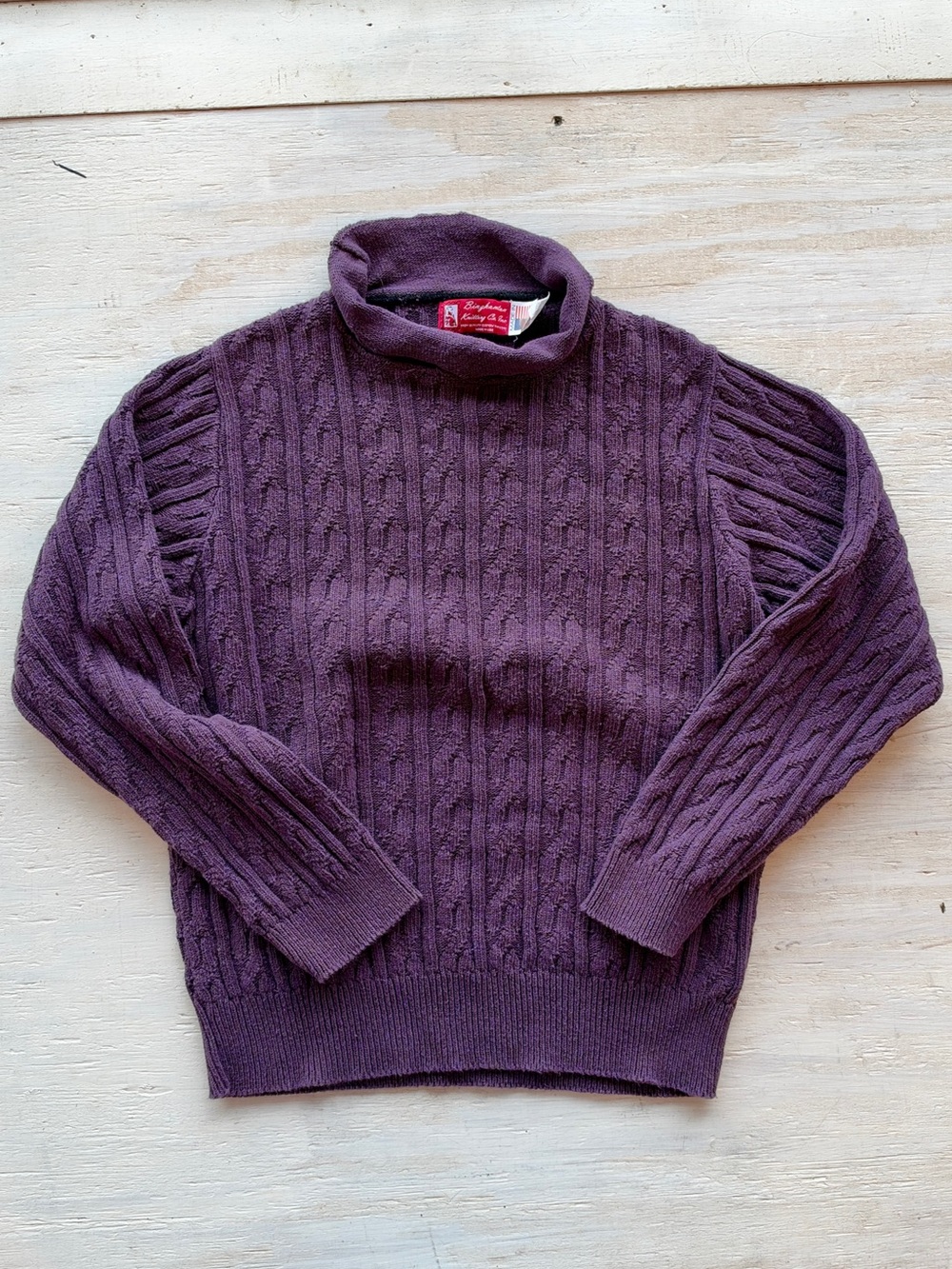 Vintage Binghamton Knitting Co. roll neck cable knit sweater Size S